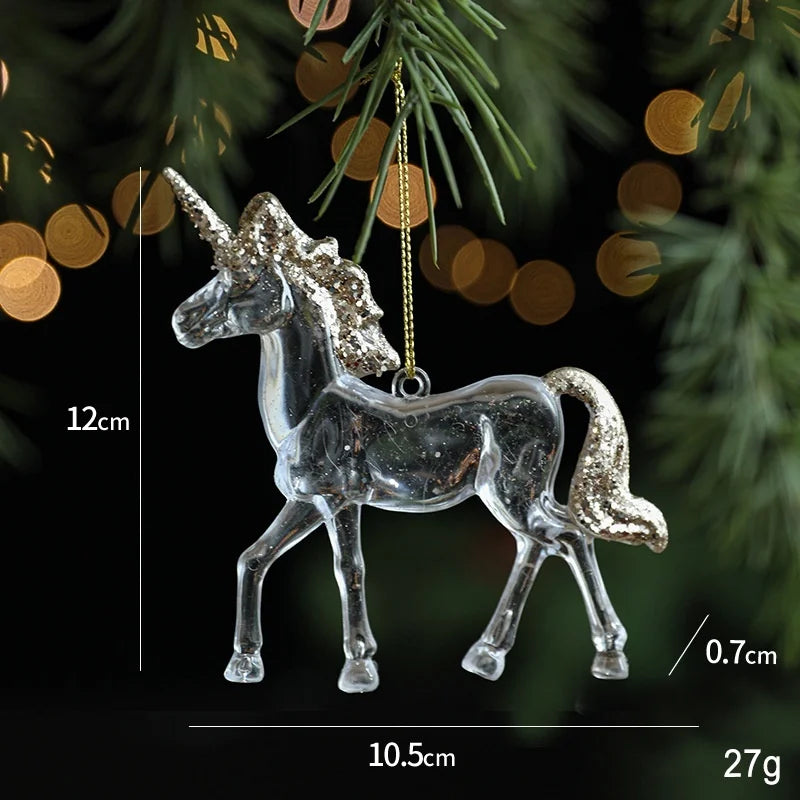 Christmas Ornaments Sequins Acrylic Transparent Snowflake Pendant Hanging Decor Christmas