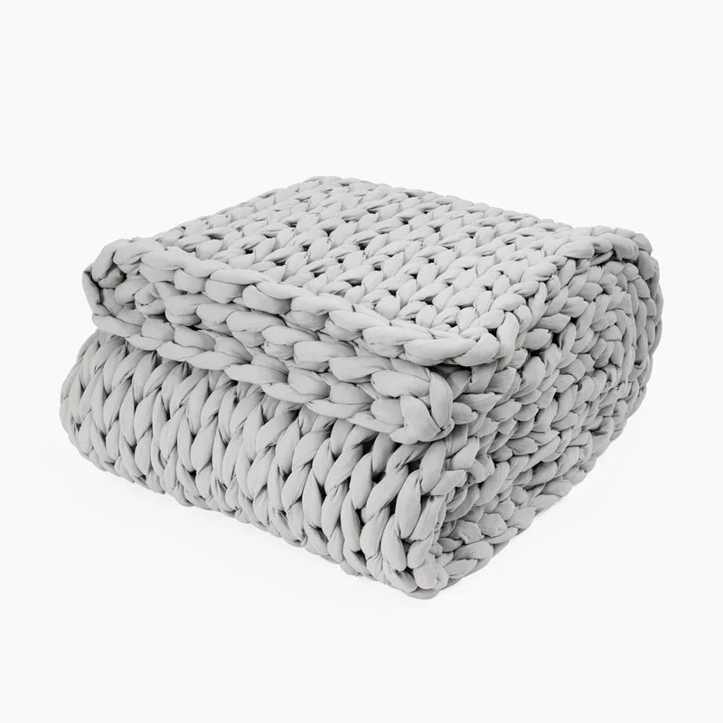 Cooling Weighted Blanket Hand Knitted Chunky Knit Throw for Hot Sleepers Breathable Glass