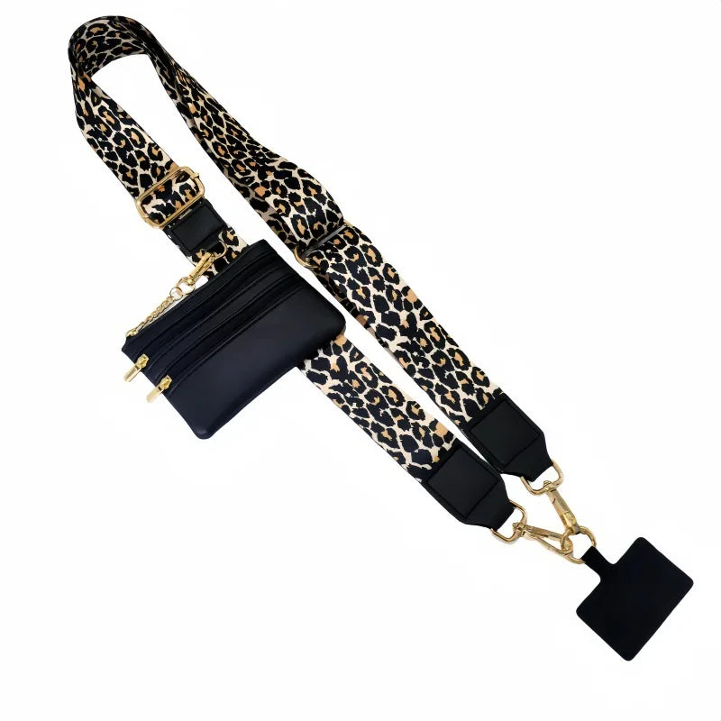 Cross Body Phone Lanyard With Zipper Wallet Anti-Lost Adjustable Mobile Lanyard Guitar