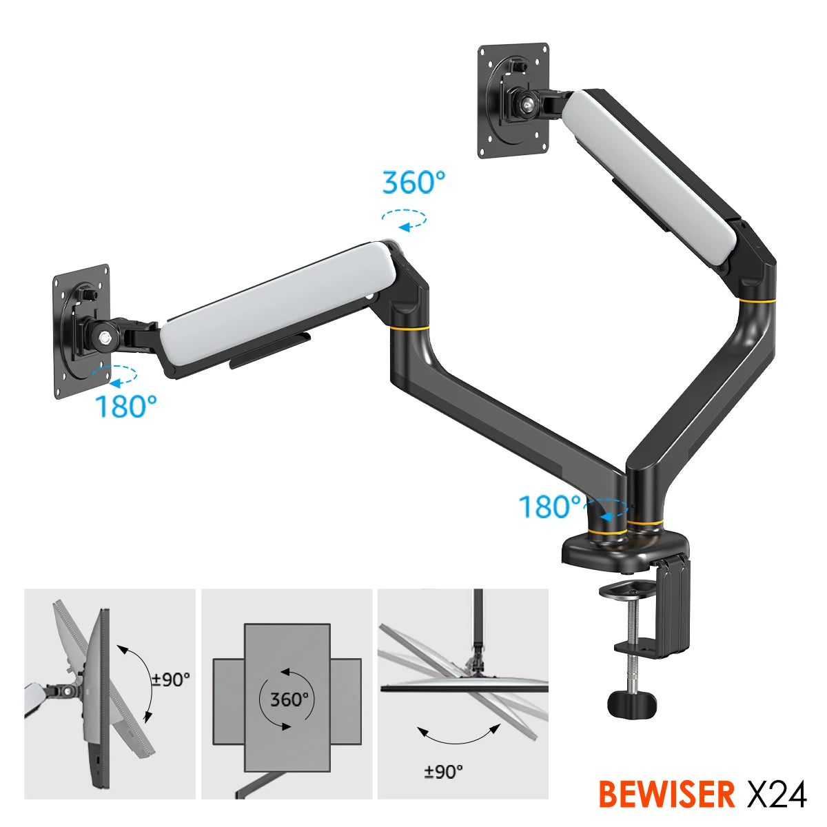 Adjustable Freely Dual Laptop and Monitor Holder Arm Laptop LCD Stand Flexible Laptop