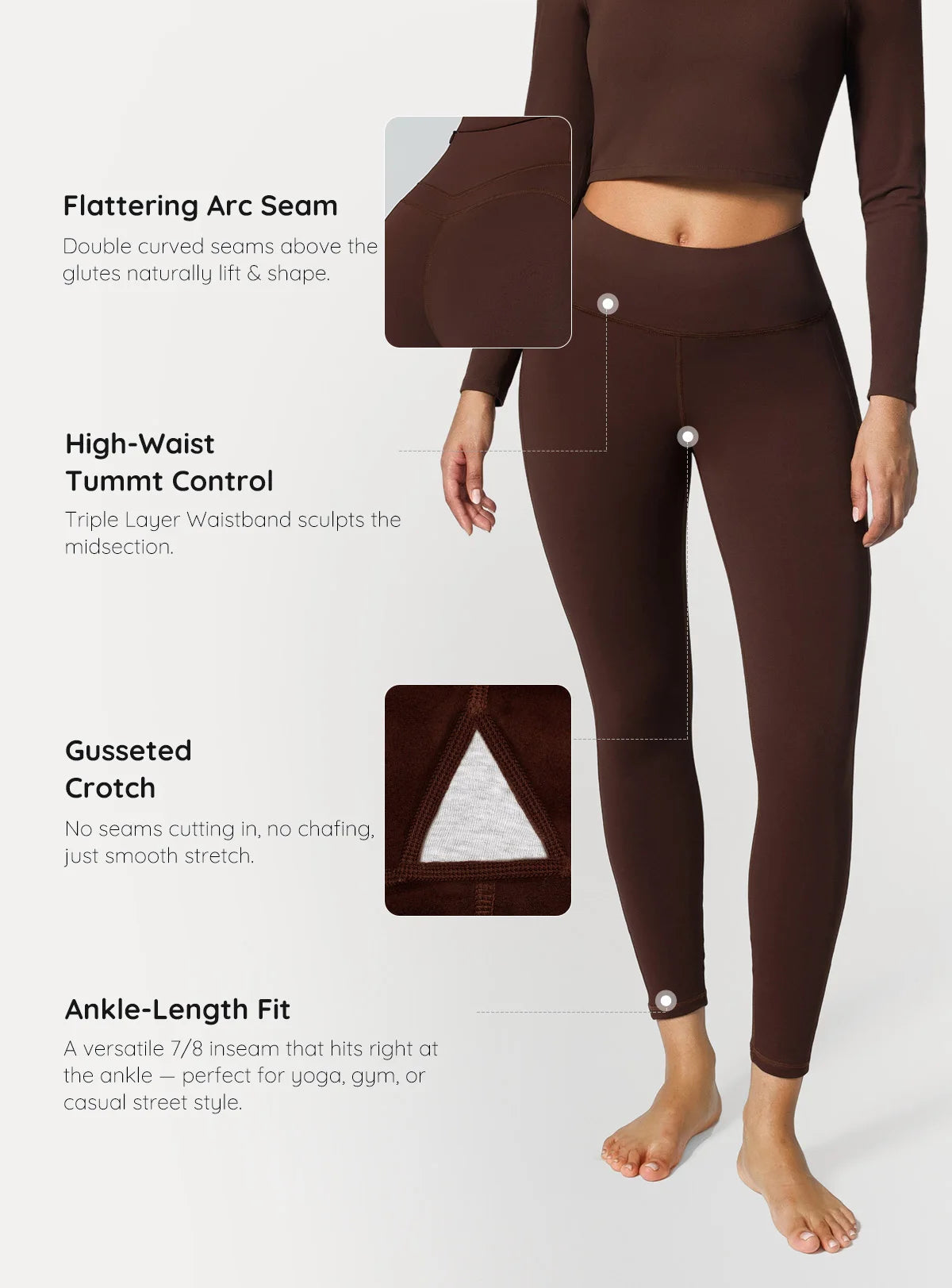 Vractive Custom Pants High Rise Side Pockets Fleece Lined Breathable Waist Gym Leggings