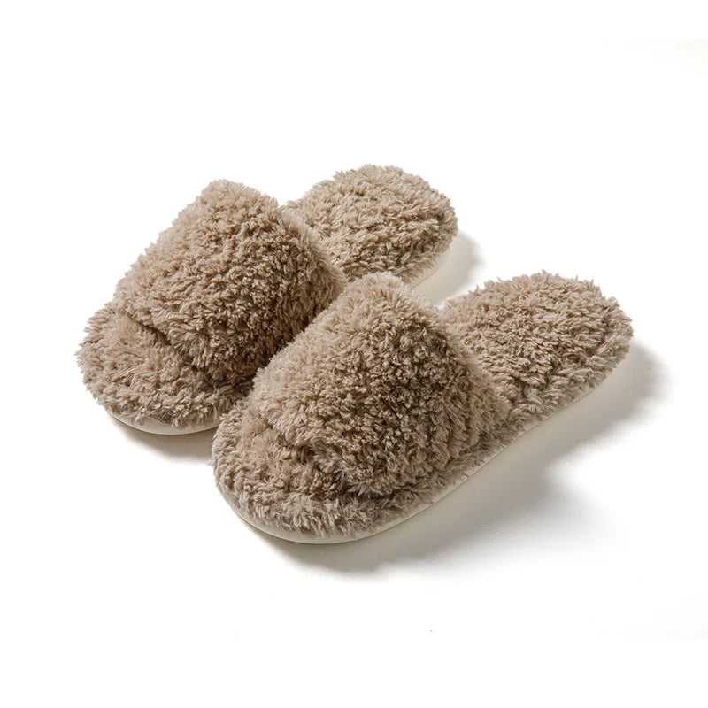 Custom Design House Indoor Warm Comfortable Cute Female Slippers Fur Bedroom Cloud Slides