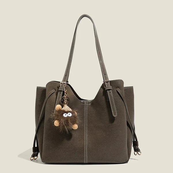 Fall/Winter Suede Shoulder Bag Vintage High-End Tote Stylish Large-Capacity Commuting Bag