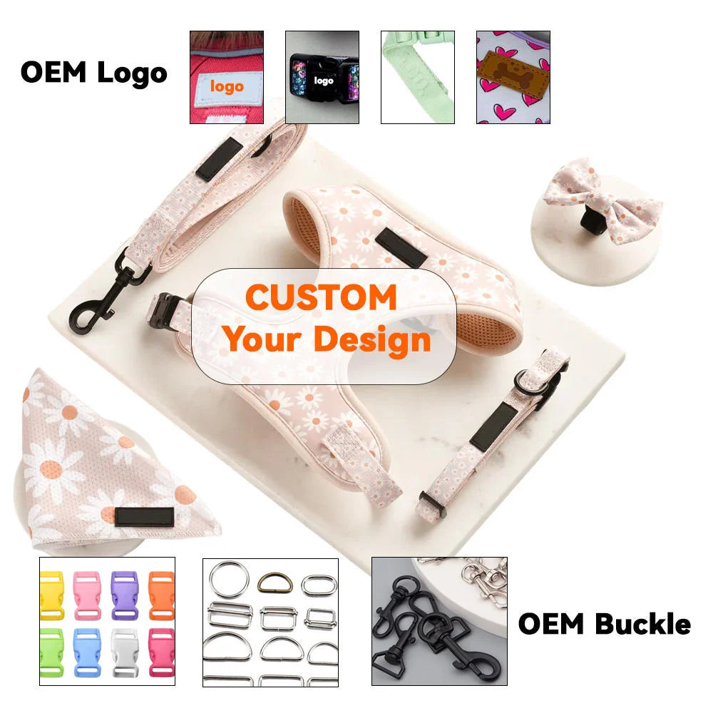 Personalized Adjustable Solid Nylon Sherpa Luxury Dog Harness No Pull for Dog Walking