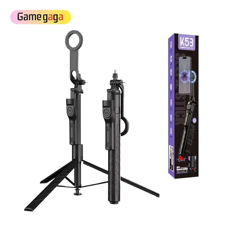 Gamegaga K53 Magnetic Selfie Stick Tripod 360° Rotatable Gimbal Anti-Slip Base Portable