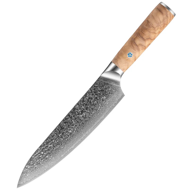 Professional Damascus 8inch Chef Knife Set VG10 Steel With Kiritsuke Santoku Paring