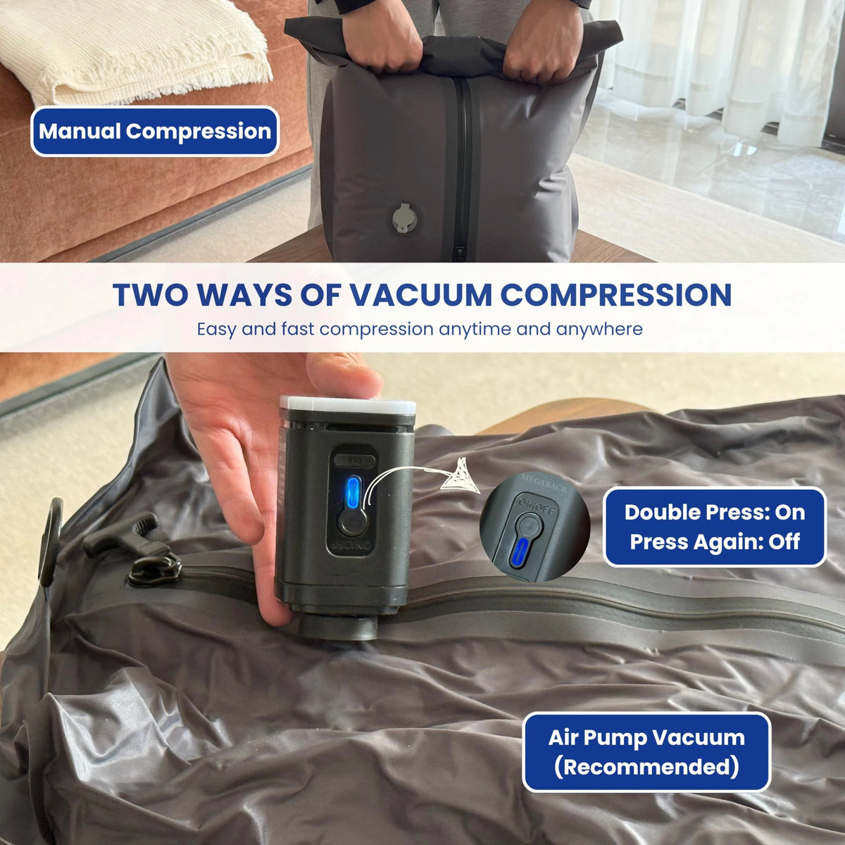 28L Black Large IPX8 Waterproof Lightweight Nylon Clothing Vacuum Seal Air Compression