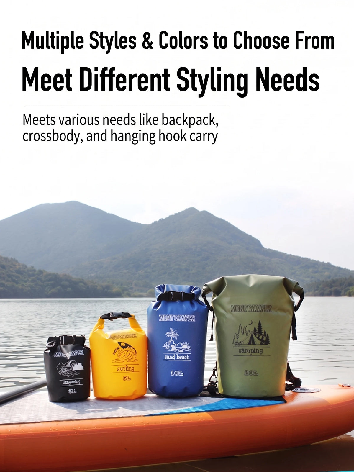 Camping Accessories Survival Kit Waterproof Dry Bags PVC 3L/5L/10L/20L/35L Multi Hiking