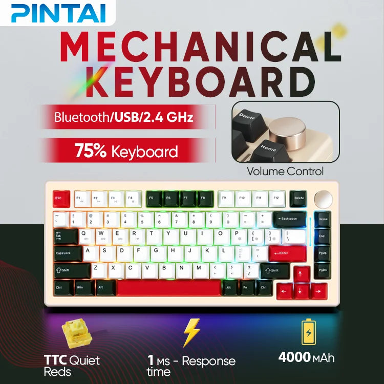 82 Key Mechanical Gaming Keyboard Lighting Keyboard Wireless Mechanical Keyboard for PC/