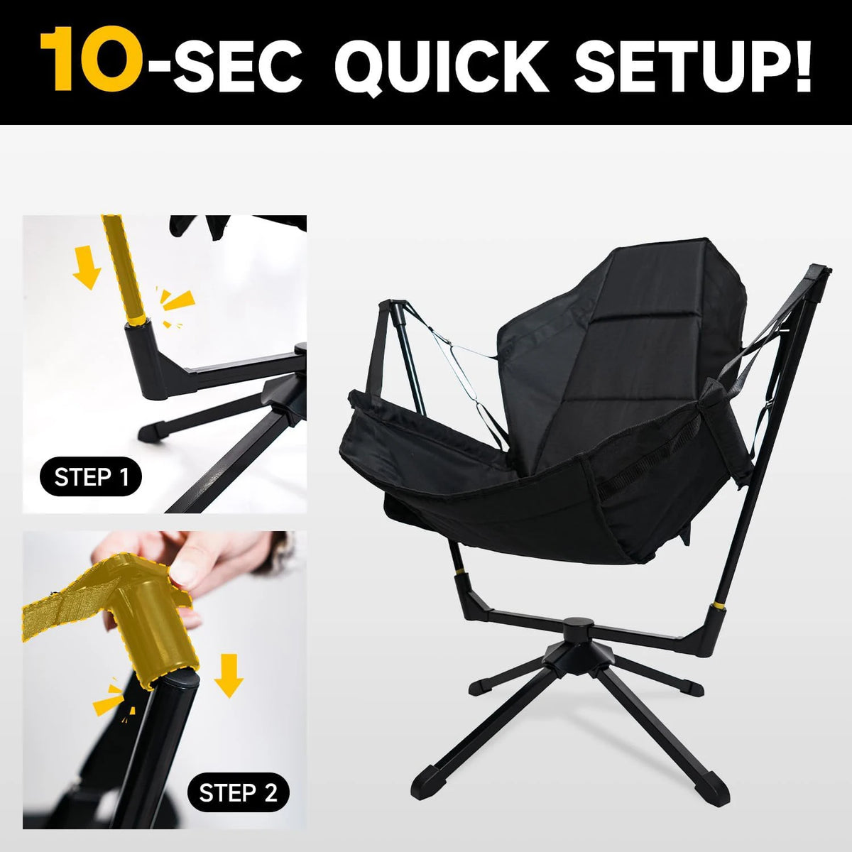Custom 360 Degree Swivel Portable Leisure Travel Outdoor Hammock Swing Rocker Folding