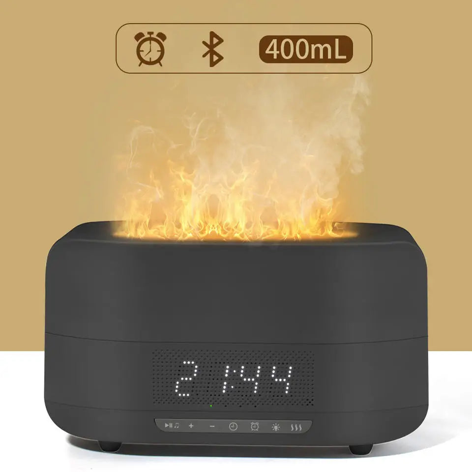 Large-Capacity Ultrasonic Aromatherapy Humidifier with Colorful Flame Light, Bluetooth