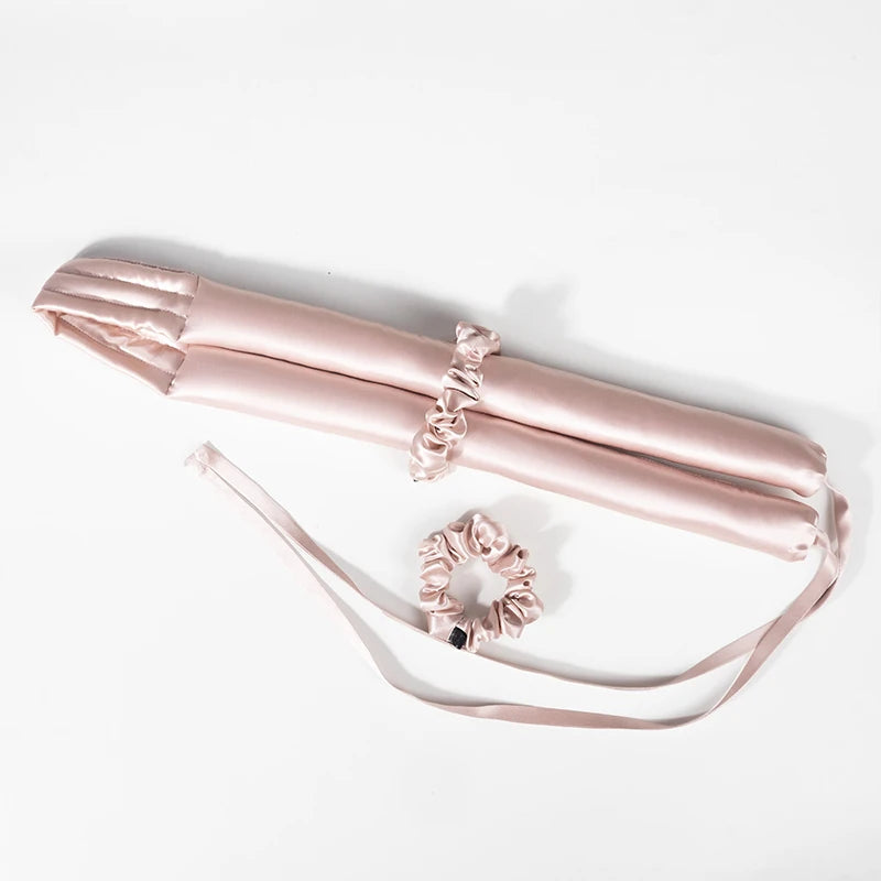 Custom 100% Mulberry Silk Heatless Hair Curler Set Hair Roller Sleeping Curling Rod