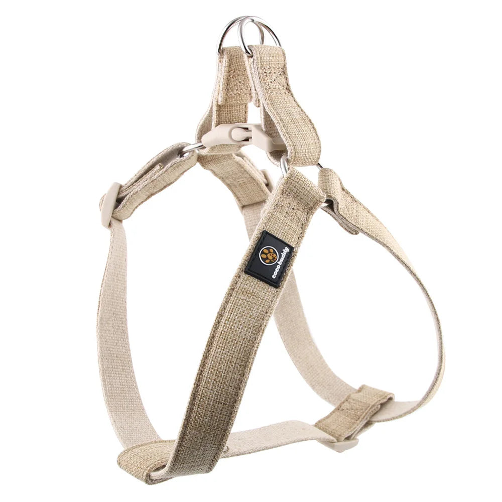 Eco-Friendly Cotton Linen Step-In Vest-Style Dog Harness Adjustable No Pull Soft
