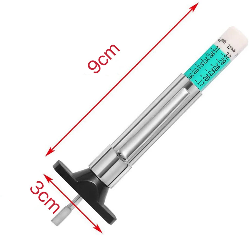 Plastic Scale Tire Depth Gauge 0-25mm Depth Meter Tread Gauge Tread Mark Pen (Pack of 3)