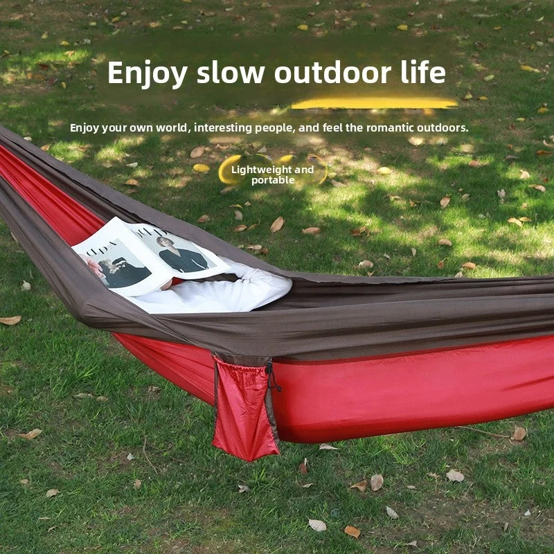 Portable Lightweight Single Wide Polyester Fabric Hammock Swing Camping Bed Durable