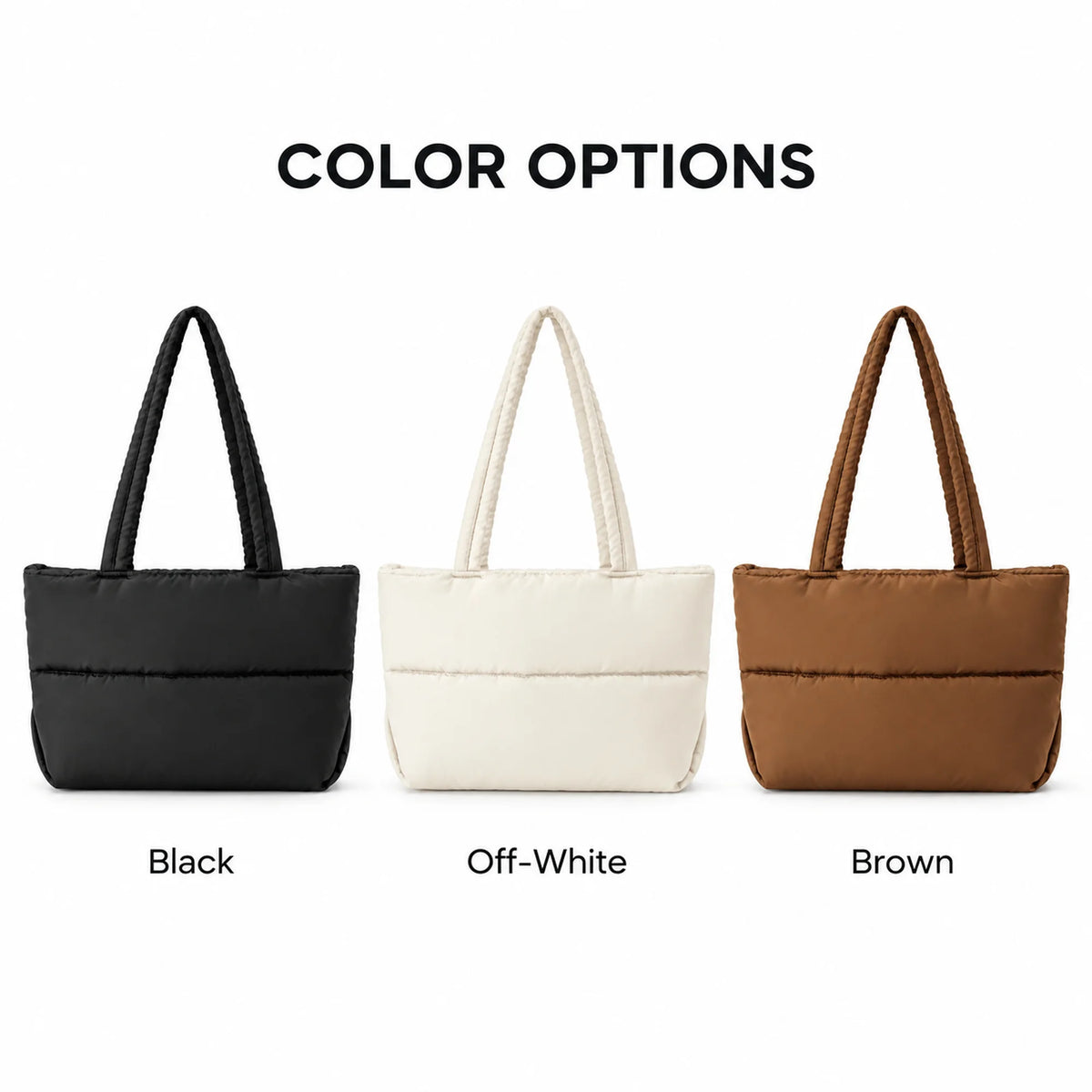Puff Cloud Nylon Zipper Bag Korean Fall New Tote Large-Capacity High-End Fashionable