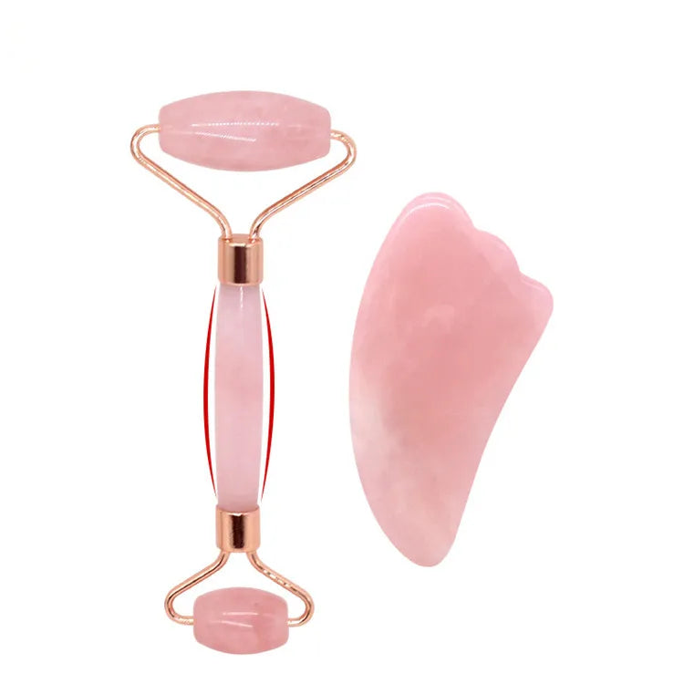 Natural Rose Quartz Face Roller, Facial Massager for an At-Home Spa Routine