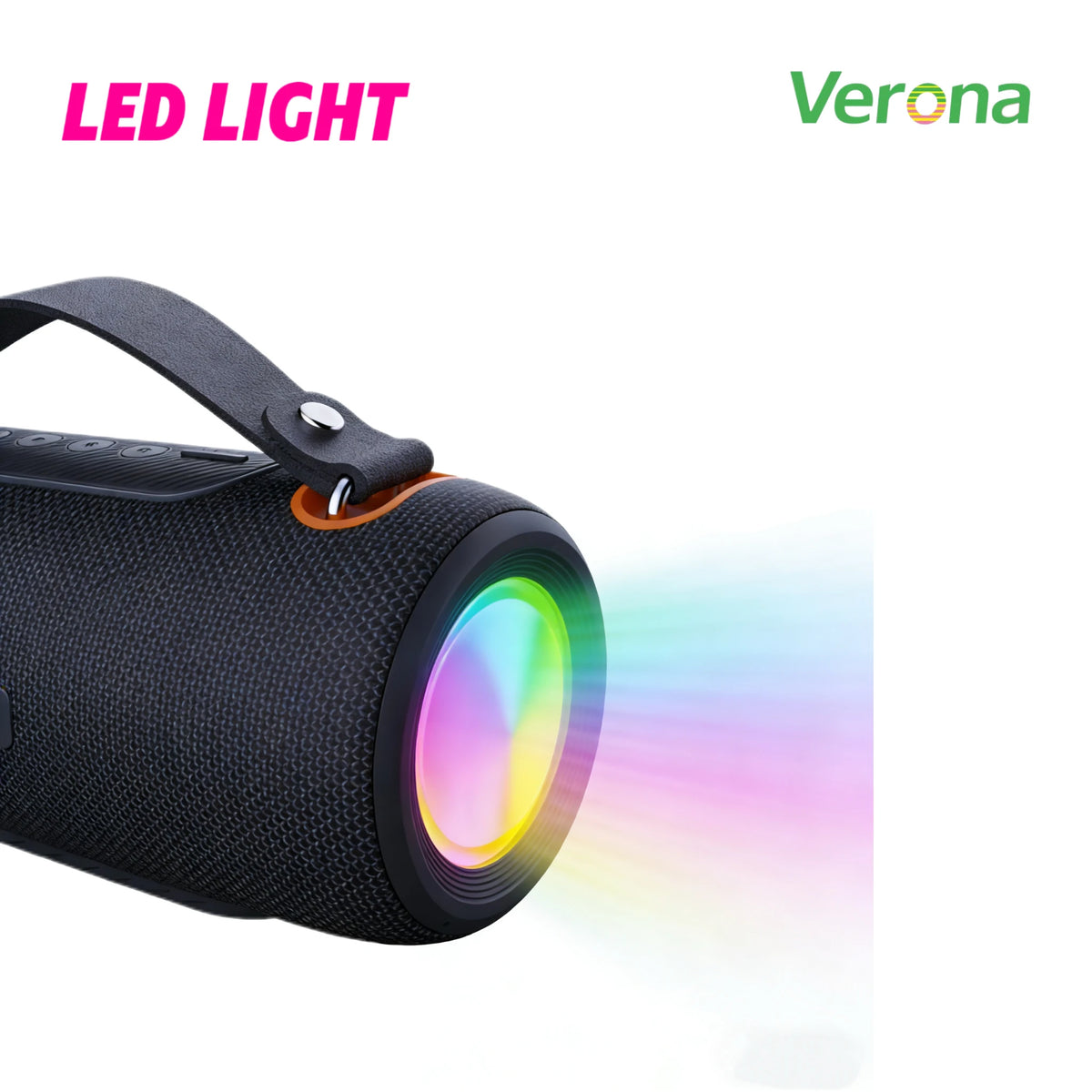 Portable IPX6 Waterproof Speaker with RGB LED Light Wireless Stereo Bass Speaker