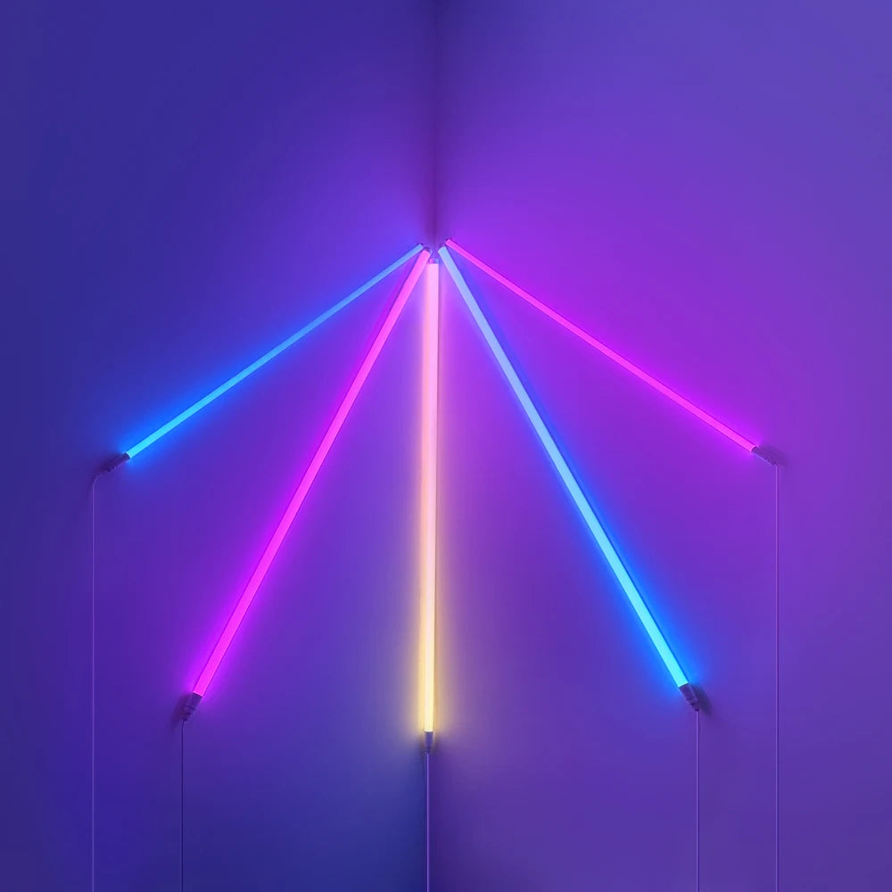 T5 T8 Led Tube Light Colorful Changing Remote Control Rgb Light Tube RGB Corner Floor