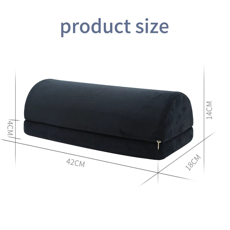 Custom Adjustable Home Office Half Moon Bolster Memory Foam Footrest Pillow Under Desk