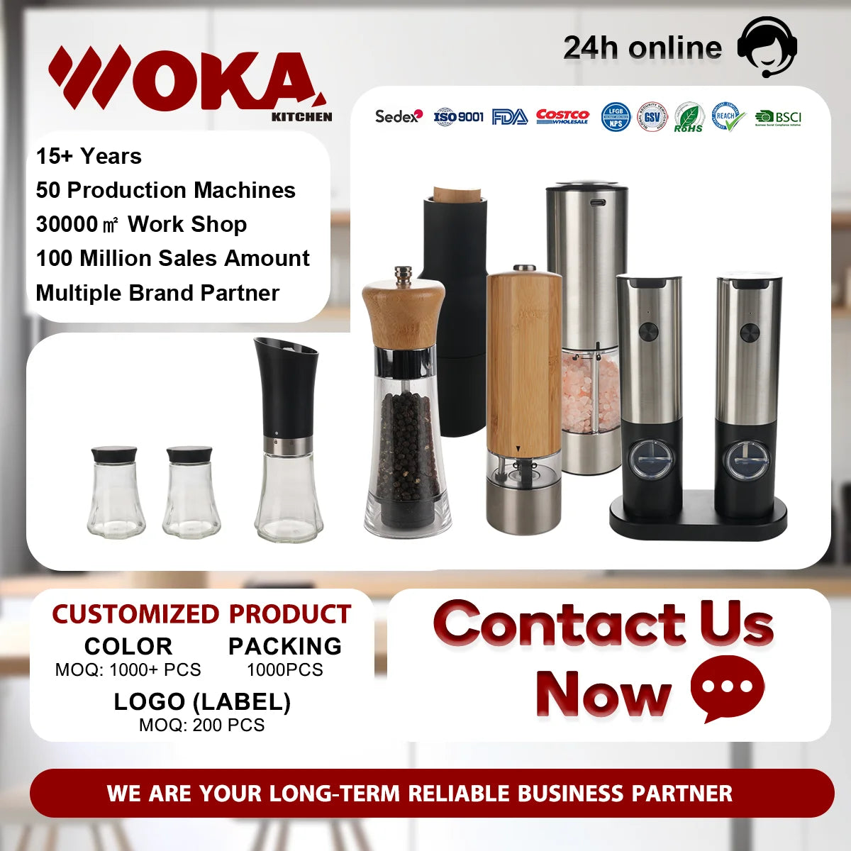 Electric Pepper Mill Salt Grinder Stainless Steel Rechargeable USB Automatic Electric
