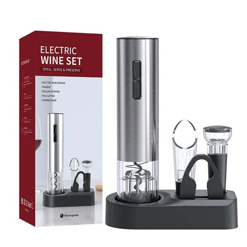 Electric Wine Bottle Opener with High-End Base Set Fully Automatic Screwdriver Wine