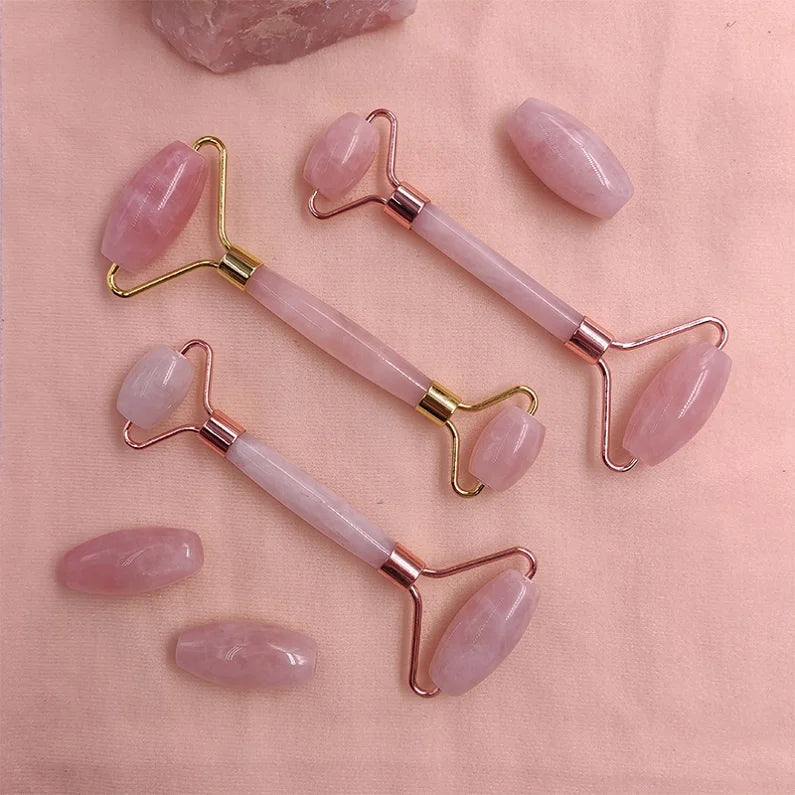 2 in 1 Natural Green Xiuyan Stone Anting Aging Face Massage Jade Roller Gua Sha Set