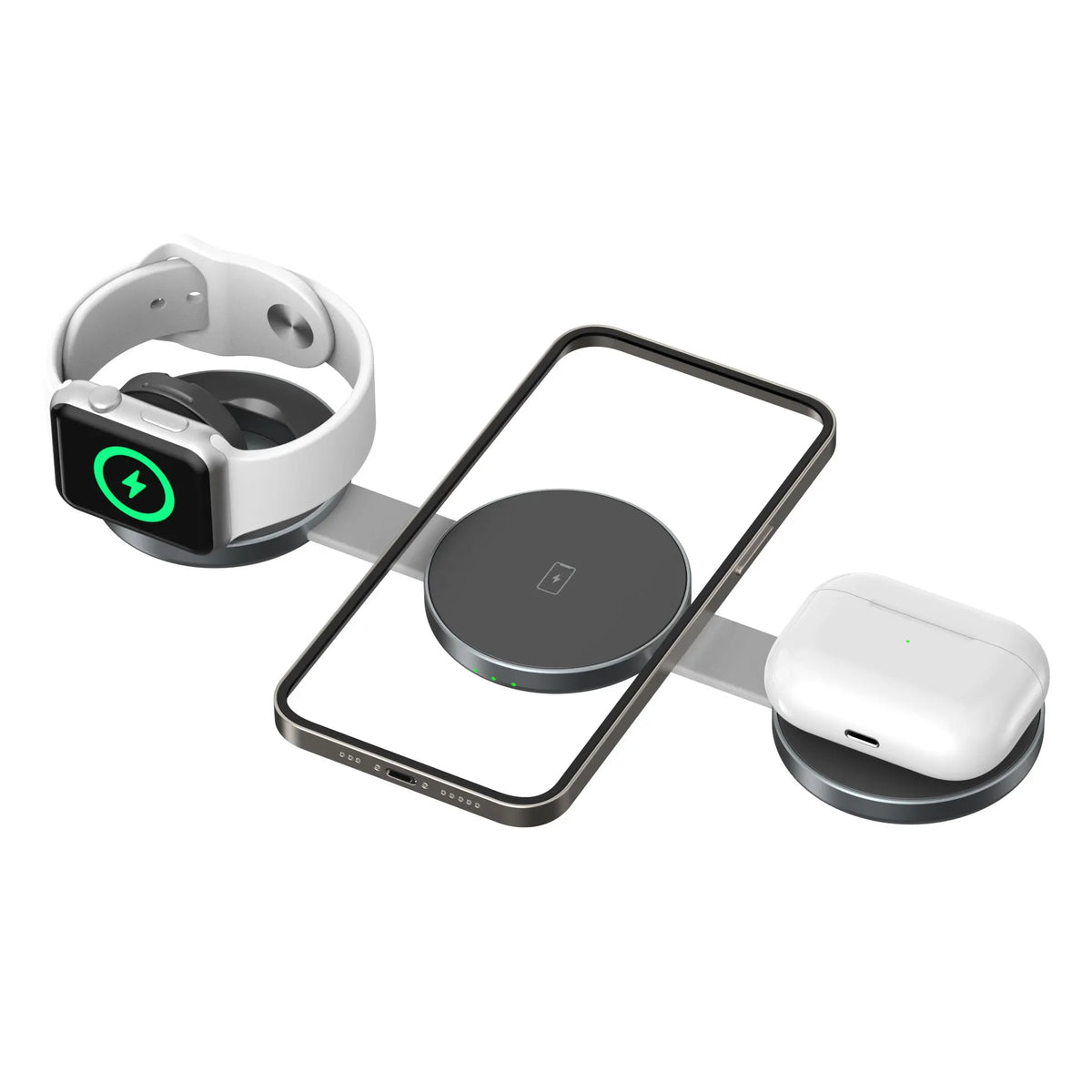 3 in 1 Foldable Wireless Charger 15W Fast Charging Station Magnetic Charging Dock