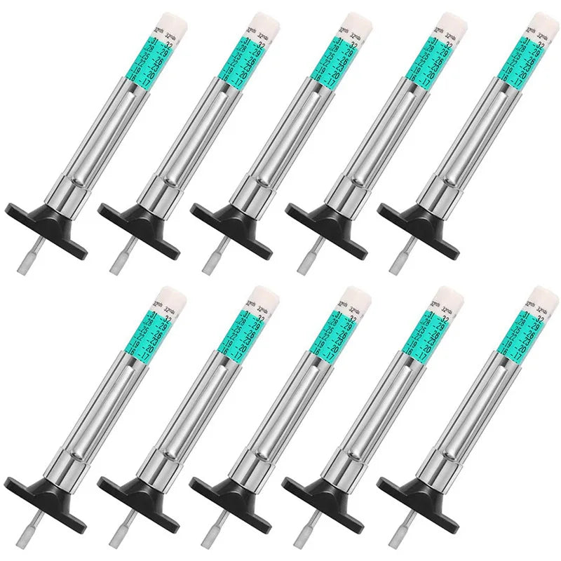 Plastic Scale Tire Depth Gauge 0-25mm Depth Meter Tread Gauge Tread Mark Pen (Pack of 3)