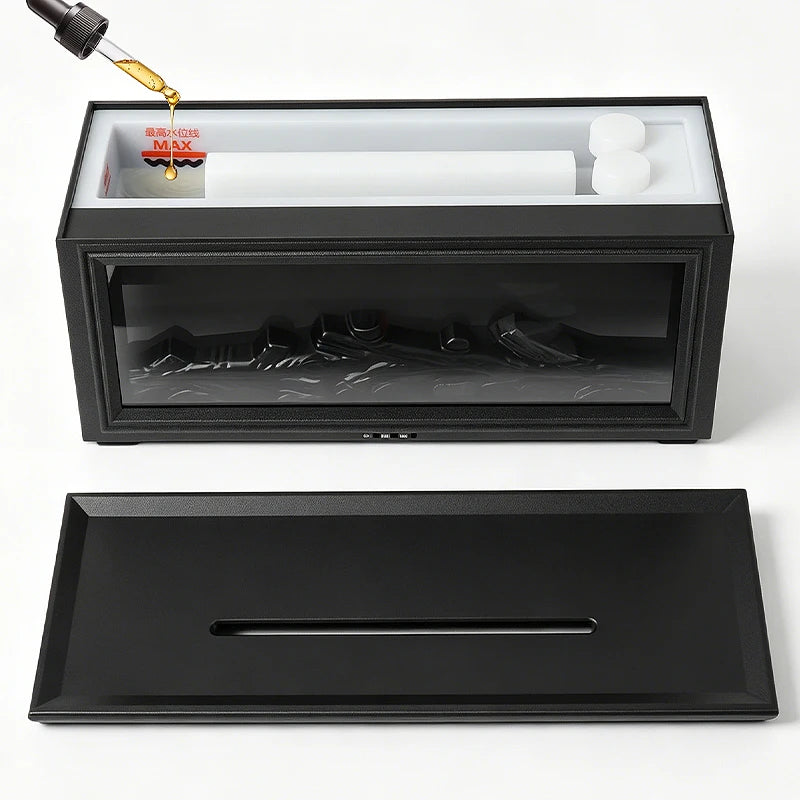 3D Flame Fireplace Aroma Diffuser Humidifier with LED Lighting Eco-Friendly Design