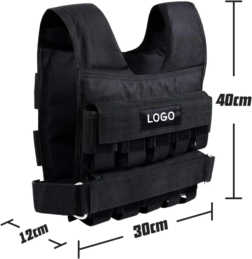 Customize Sport Oxford Cloth Weight Vest Adjustable 10KG 20KG 30KG Iron Blocks Strength