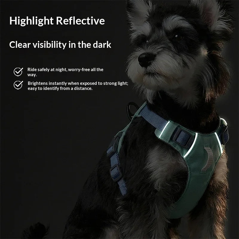 Lightweight Polyester Adjustable Reflective No-Pull Dog Harness for Medium & Large Dogs