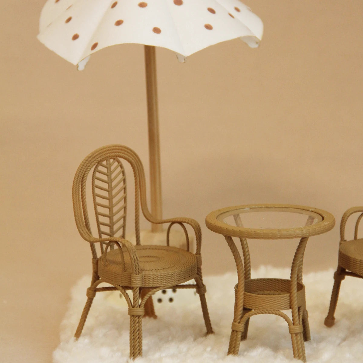 Exquisite Miniature Mouse Dolls in Knitted Outfits with Delicate Micro - Furniture,