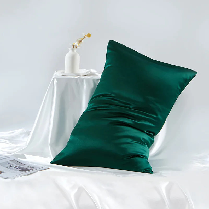 Double-Sided Satin Weave 100% Mulberry Silk Zippered Pillowcase 19 Momme for Bed Pillows