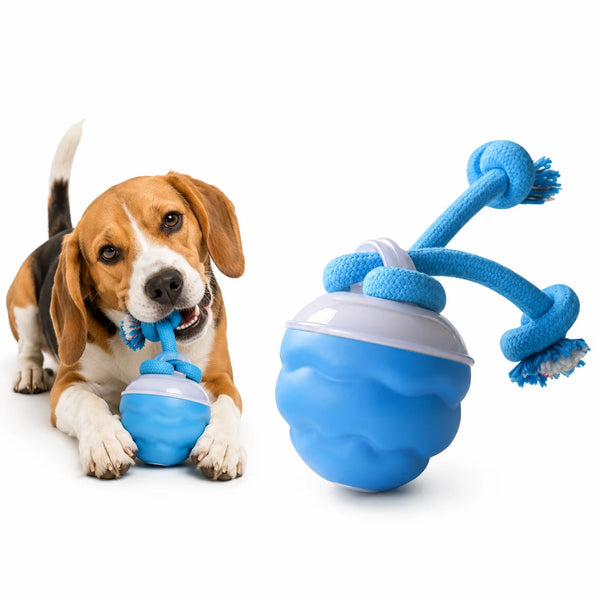 Custom Smart Automatic Rolling Ball Electric Interactive Nylon Rope Sound Ball Lovely Pet