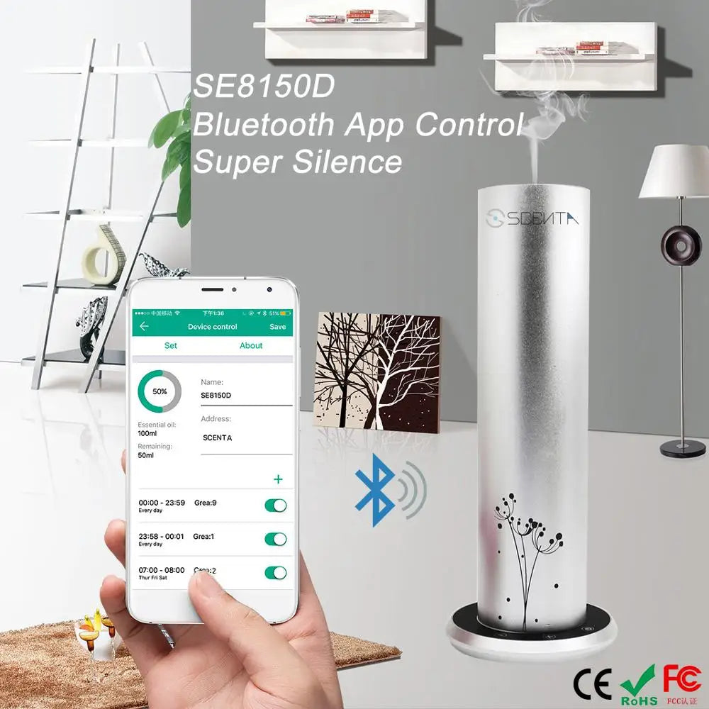 Aroma Diffuser Oil Tower Diffuser For Home Electric Scent Machine Cool Mist App Control