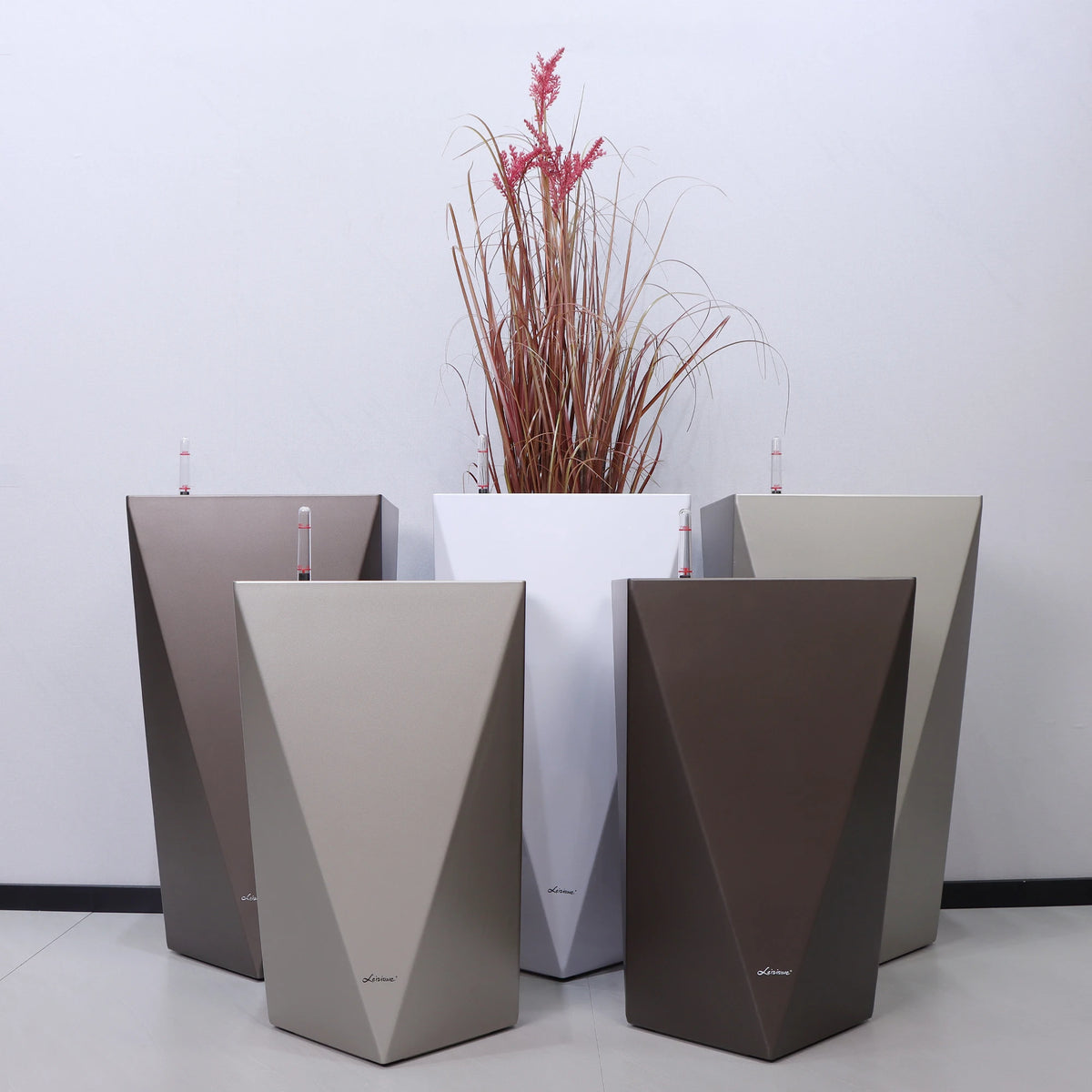 Square Cylinder Flower Pot Planter With Self-Watering Function For Home Office