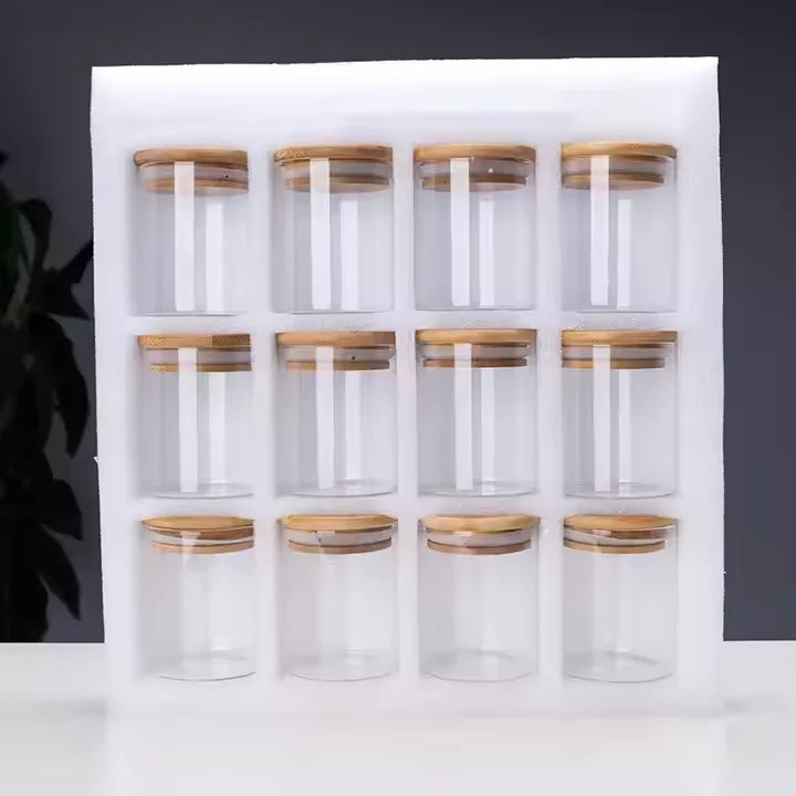Glass Storage Jar Glass Spice Jar Borosilicate Glass Containers for Food Storage Jar