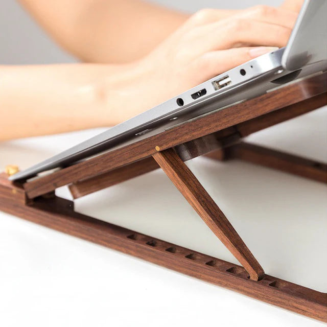 Wood Foldable Laptop Stand Adjustable Laptop Stand for Desk with Multiple Angles Portable