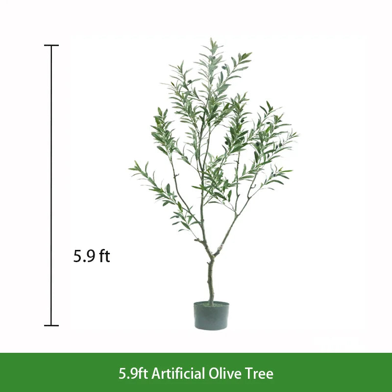 Lifelike Real Touch Artificial Potted Olive Tree Decorative Faux Plant for Indoor Outdoor