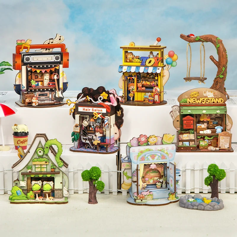 CuteBee DIY Miniature House Kit Mini Store Series Miniatures Puzzles Dolls House