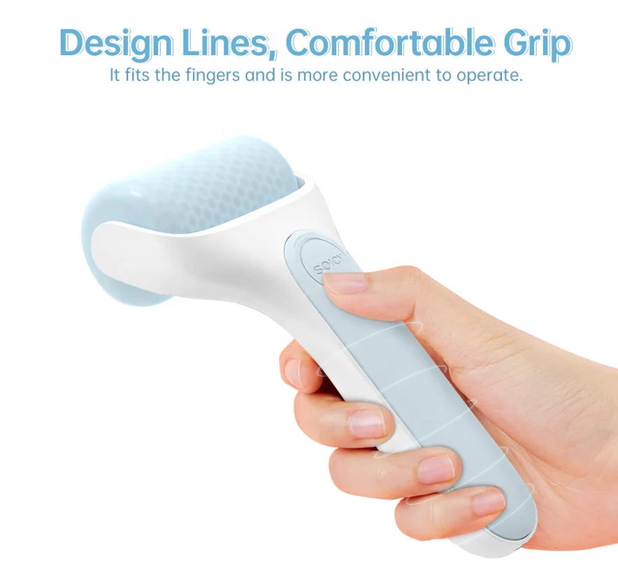 Ice Roller for Face and Eyes, Cooling Facial Massage Roller in White or Blue