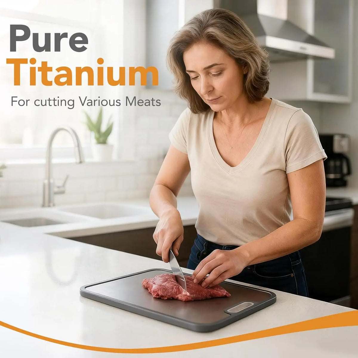 Antibacterial Dishwasher Safe Easy Clean Food Grade Pure Titanium Double Sided 0.56