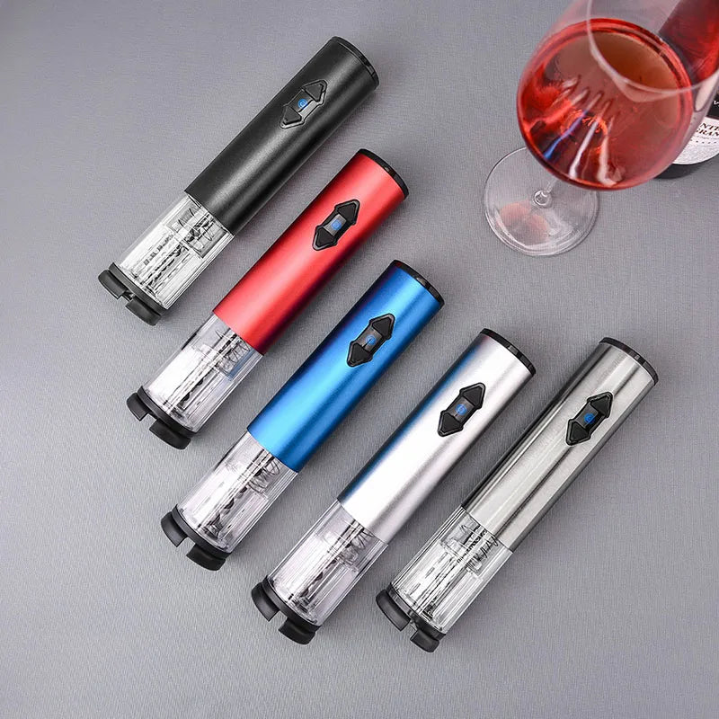 Electric Wine Bottle Opener Automatic Corkscrew with Foil Cutter Stainless Steel Gift