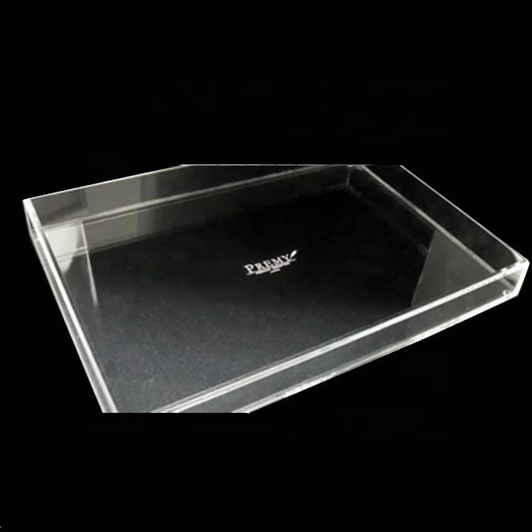 Fashion Customize Table Top Clear Acrylic Jewelry Makeup Organizer Service Tray Printing