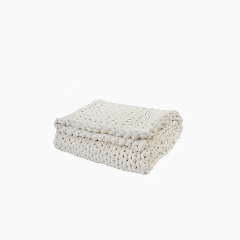 Cooling Weighted Blanket Hand Knitted Chunky Knit Throw for Hot Sleepers Breathable Glass