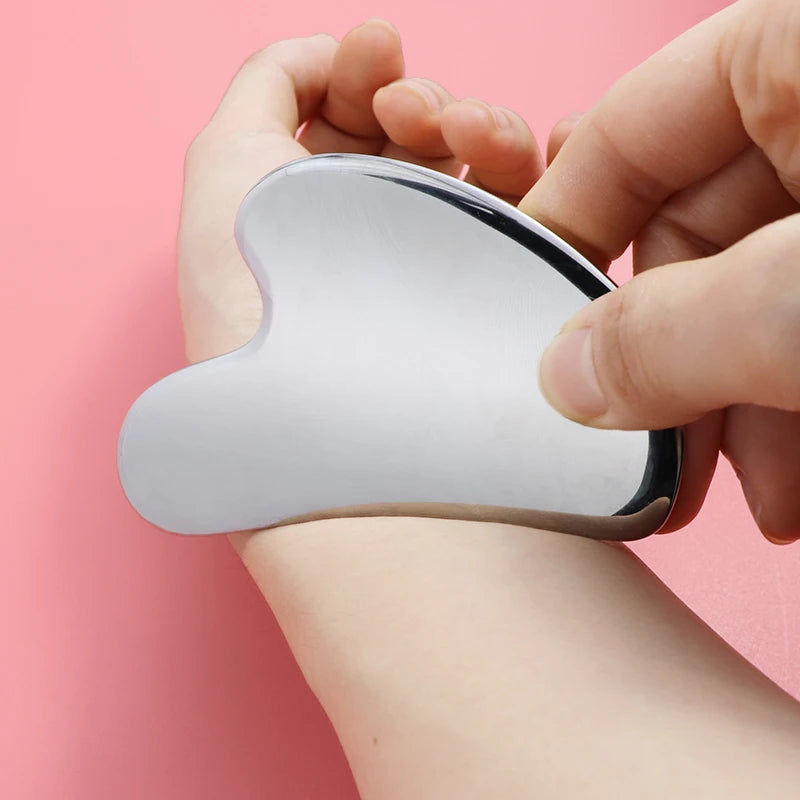 Stainless Steel Face Roller and Gua Sha Set Ice Cooling Ball Skincare Massage Jade Roller