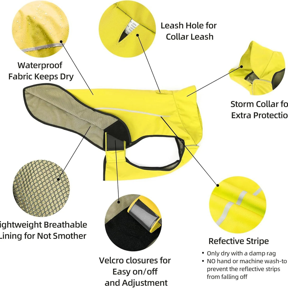 Lightweight Polyester Pet Rain Jacket for All Seasons