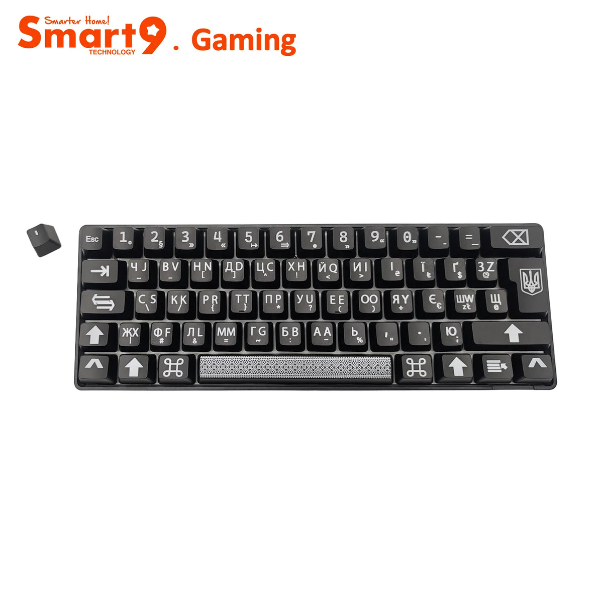 Smart9 61Key Mini Wireless Mechanical RGB Keyboard with Laser Carving Keycaps for Gaming