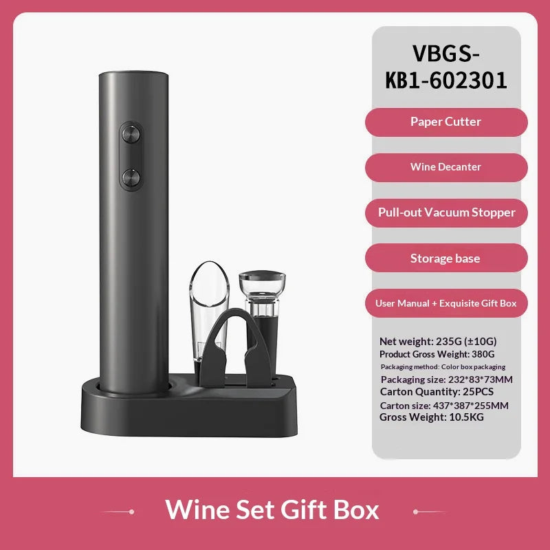 Electric Wine Bottle Opener with High-End Base Set Fully Automatic Screwdriver Wine